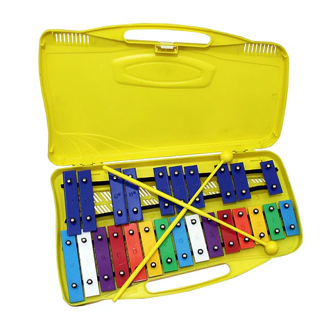 Metalófono 25 Tonos Amarillo Aluminio All25S + Baqueta Adici