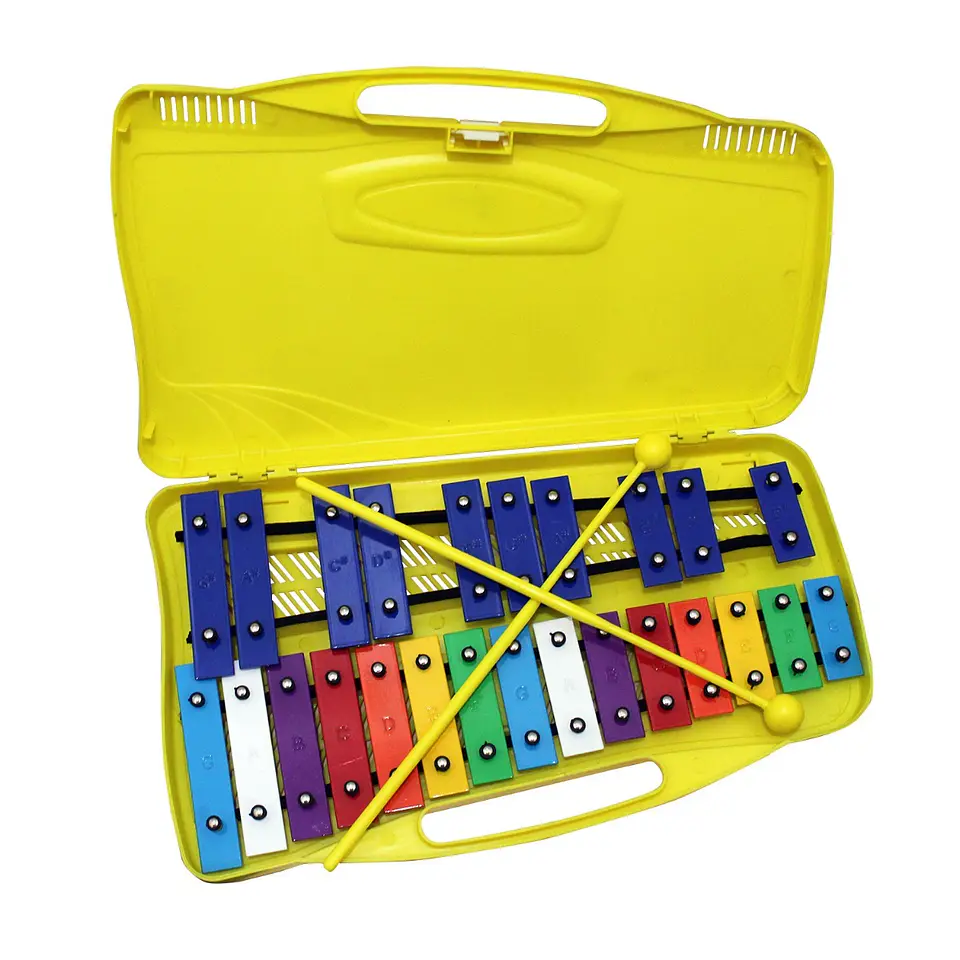 Metalófono 25 Tonos Amarillo Aluminio All25S + Baqueta Adici 1