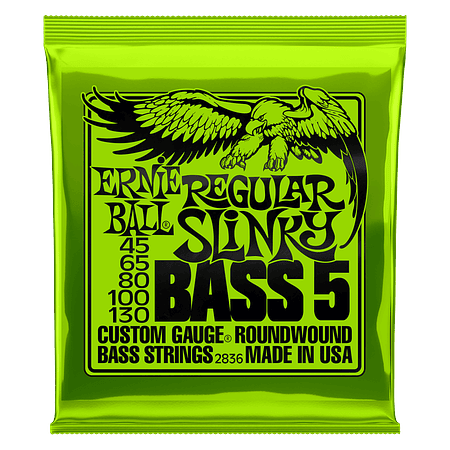 SET DE 5 CUERDAS PARA BAJO ERNIE  BALL REGULAR SLINKY NICKEL 45 - 130