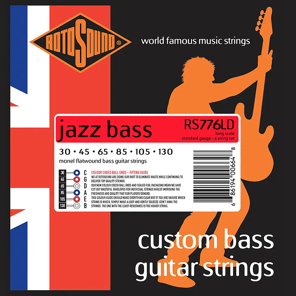 Set 6 Cuerdas Bajo Eléctrico Jazz Bass RS776LD Rotosound 1