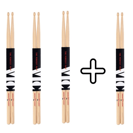 Pack 3 Baquetas Vic Firth+1 gratis American C 5A Pure Grit