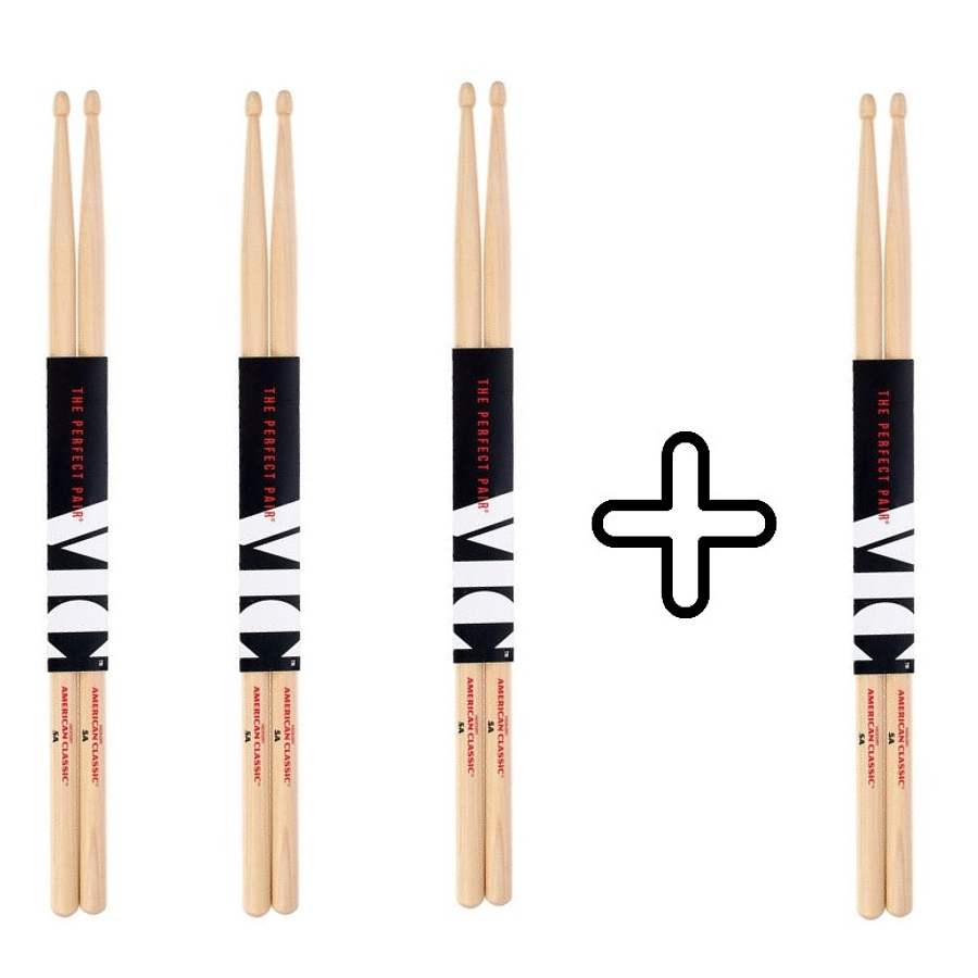 Pack 3 Baquetas Vic Firth+1 gratis American C 5A Pure Grit