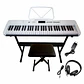 Teclado Musical Piano 61 Notas +Stand+Silla+Aud WHT Ton 650 - Miniatura 1
