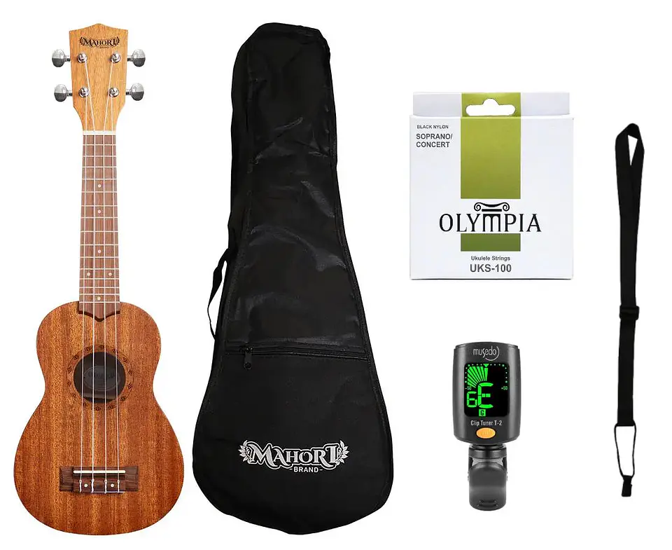 Pack Ukelele Soprano Mahori + Afinador + Set cuerdas+Starp 1