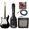 Full Pack Guitarra Eléctrica XGTR Blk para Zurdos + Afinador + Amp + cuerdas + Cable plug 3M + funda