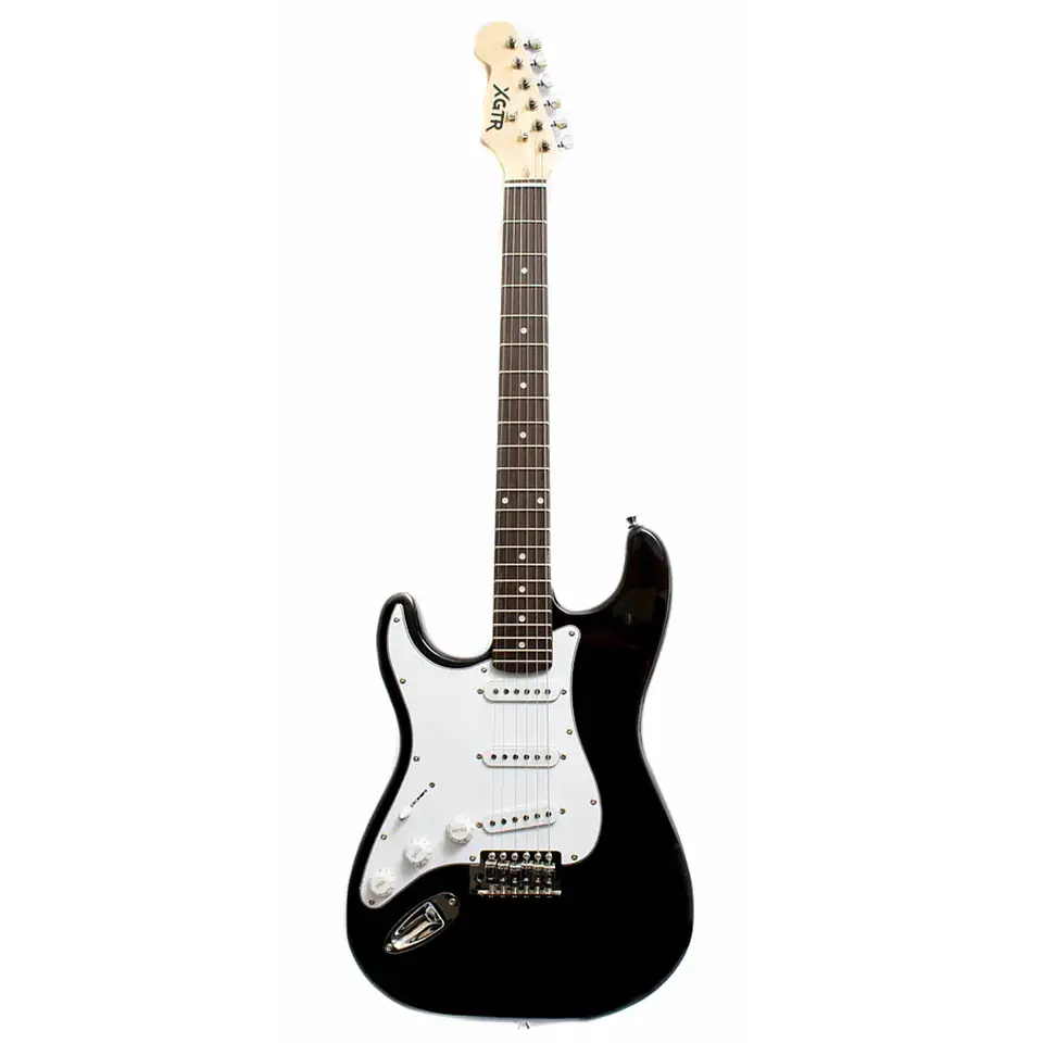 Full Pack Guitarra Eléctrica XGTR Blk para Zurdos + Afinador + Amp + cuerdas + Cable plug 3M + funda 2