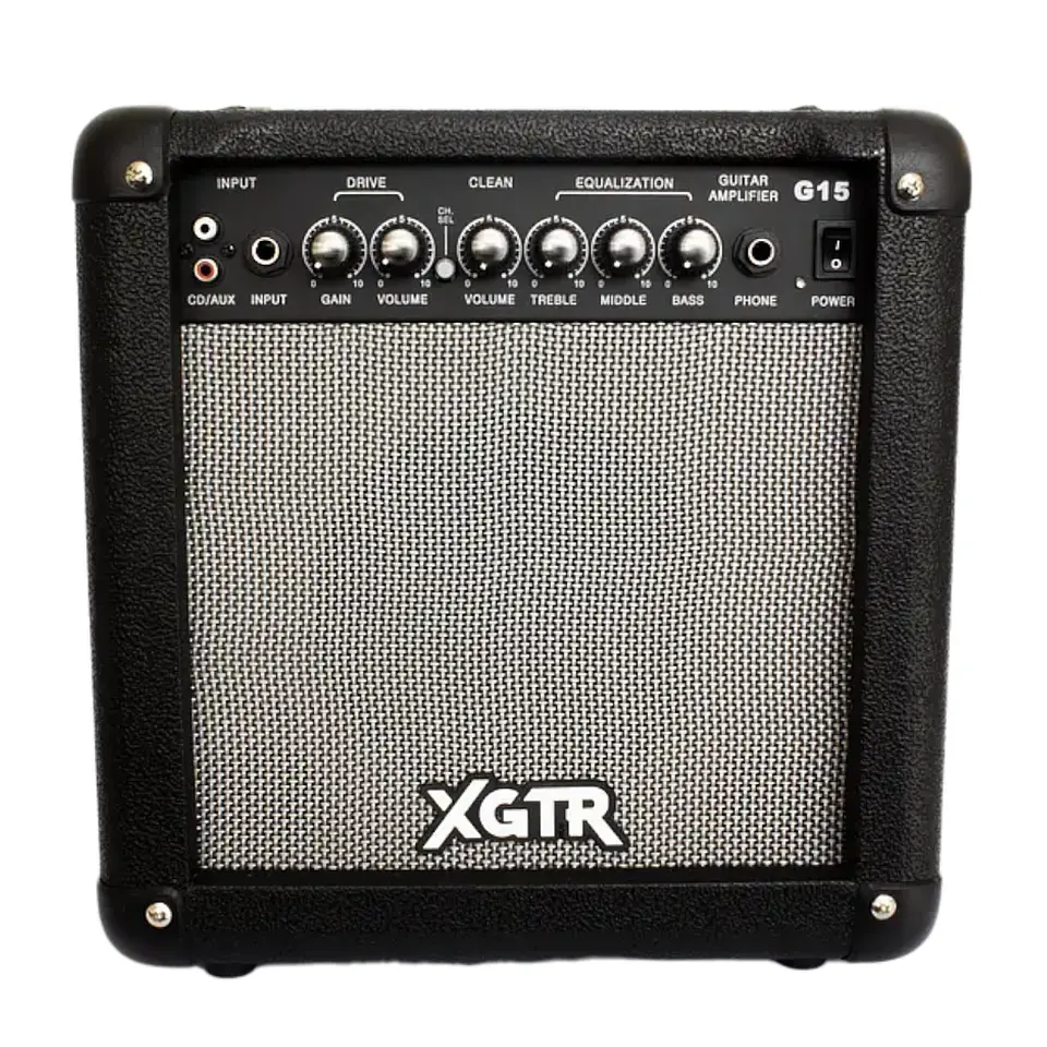 Full Pack Guitarra Eléctrica XGTR Blk para Zurdos + Afinador + Amp + cuerdas + Cable plug 3M + funda 3