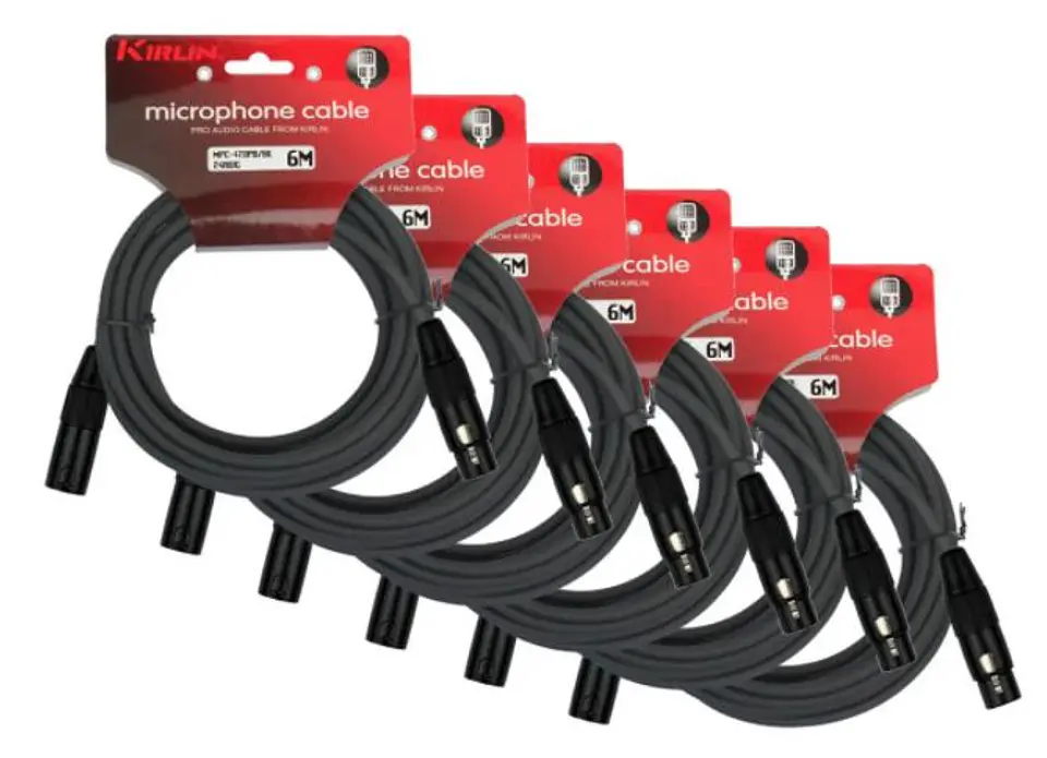 Pack 6 cable Microfono Serie c Xlr6M Kirlin Mpc6-470PB-6 1