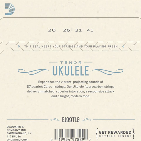 Set Cuerdas Ukelele Tenor Low G EJ99TLG Daddario
