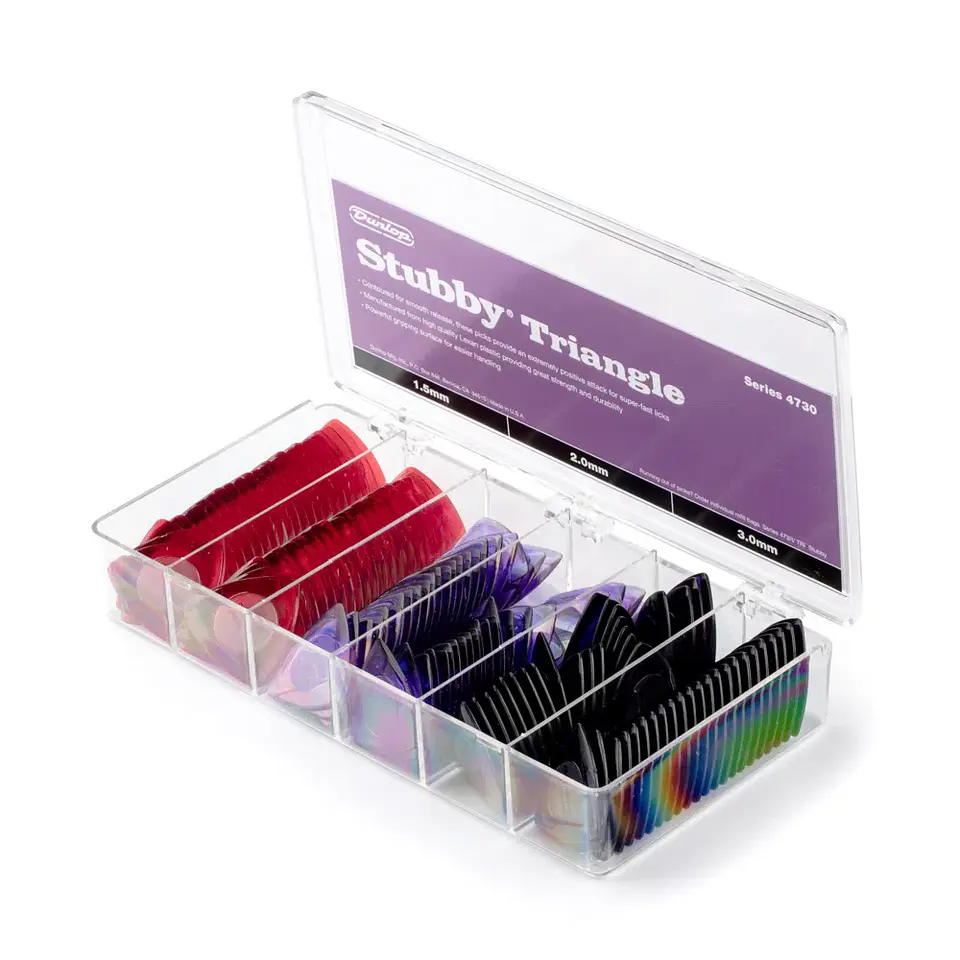 Caja Uñetas Dunlop Triangle Stubby 4730 Gabinete 144 Uñetas 1