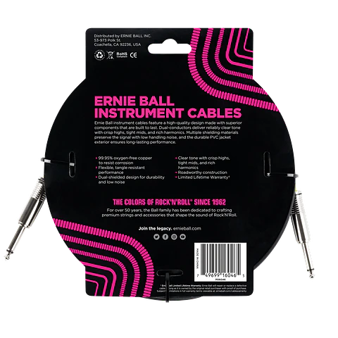 Cable de Instrumento Plug de 6 Metros Ernie Ball 6046