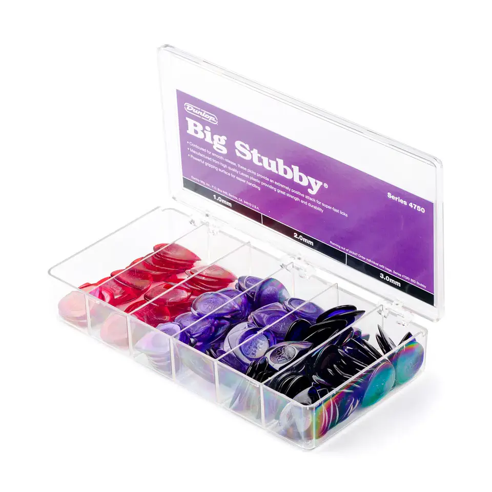 Caja de Uñetas Dunlop Big Stubby 4750 Gabinete 144 Uñetas 1