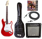 Full Pack Guitarra Eléctrica XGTR Roja + Afinador + Amp. + set de cuerdas + Cable plug 3M + funda - Miniatura 1