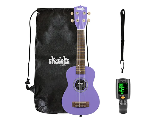 Full Pack Ukelele Soprano Kala Ultrav+Afinador Crom+Correa Allegro