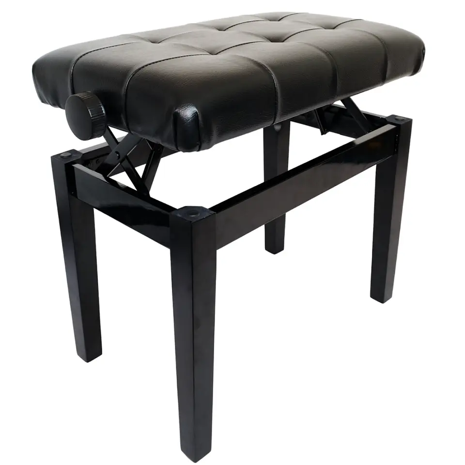 Banca Piso Silla Piano Negro Ajustable Deluxe Taurus TAU-070 2