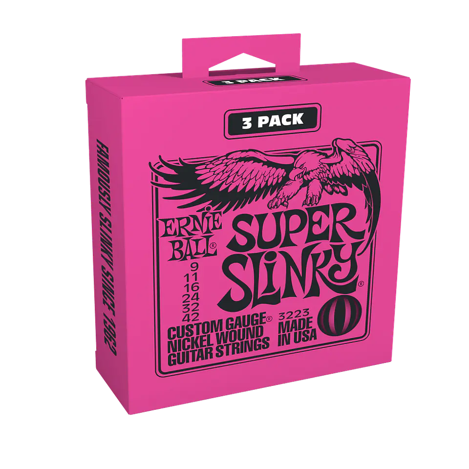 Pack de 3 set de cuerdas Ernie Ball Super Slinky Nickel 9-42 1