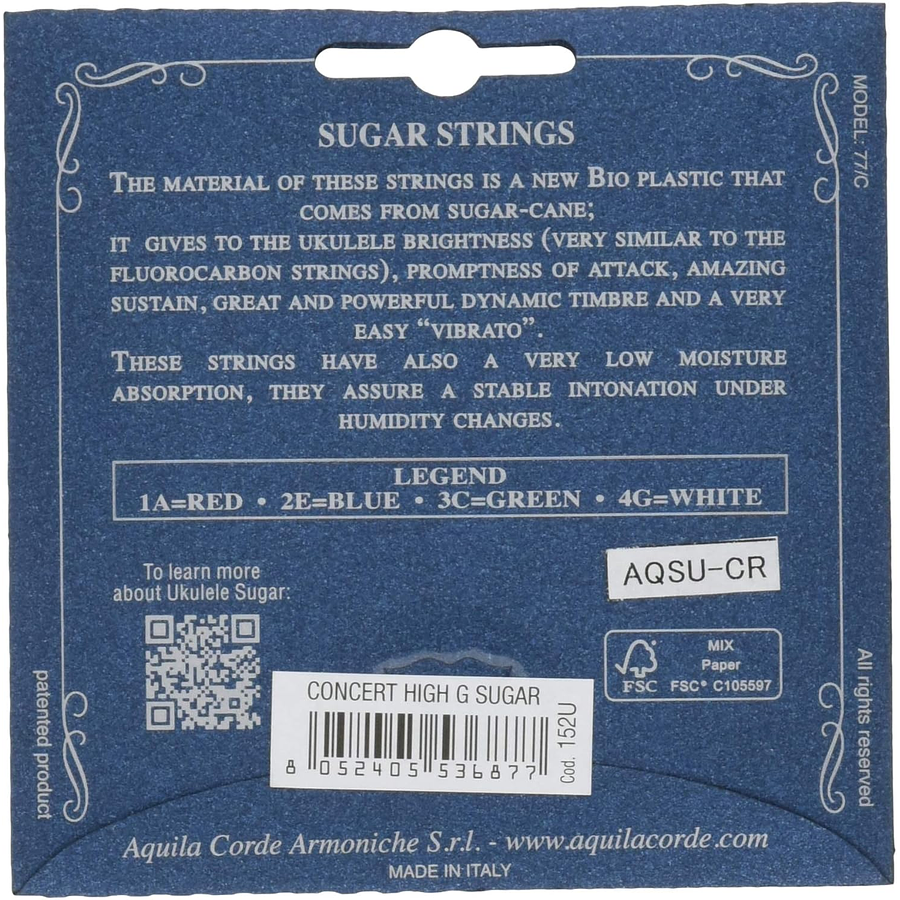 Set Aquila Para Ukelele Concierto Sugar 152U
