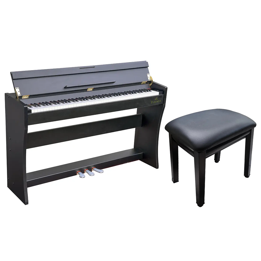Pack Piano Digital Zimmer ZIM-2000-BLK + Silla de Piano Estándar AP-5126
