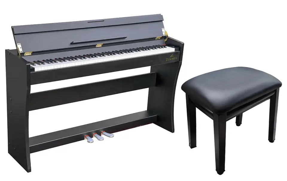 Pack Piano Digital Zimmer ZIM-2000-BLK + Silla de Piano Estándar AP-5126 1