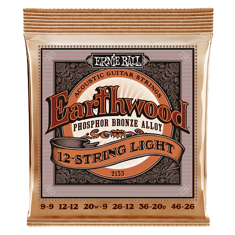 Set de cuerdas para Guitarra 12 cuerdas Ernie Ball Earthwood Bronze 10–52