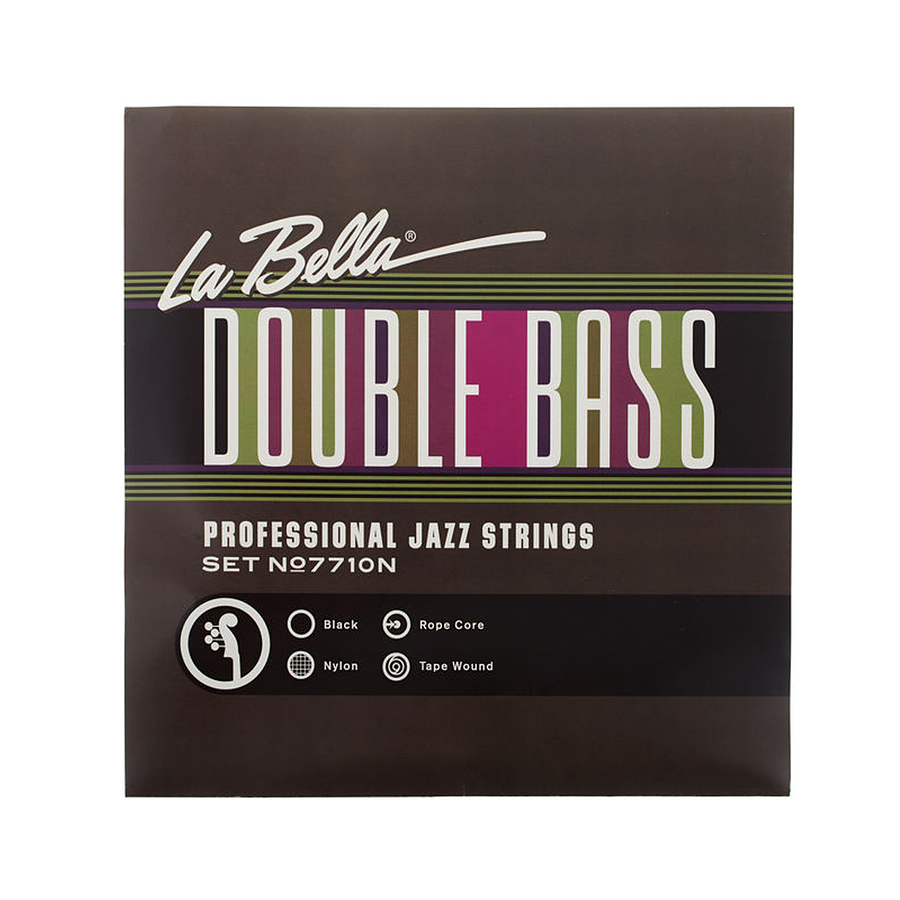 7710 Set Contrabajo La Bella Black Nylon