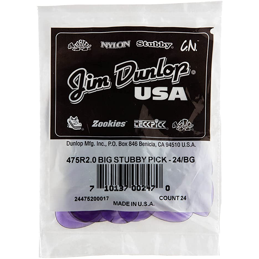 Uñetas Dunlop 475R Big Stubby 2.0 Bolsa 24un