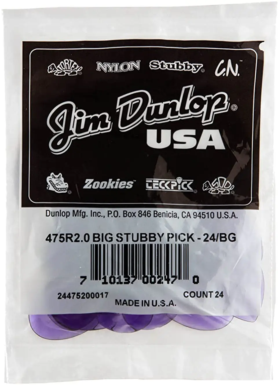Uñetas Dunlop 475R Big Stubby 2.0 Bolsa 24un 3