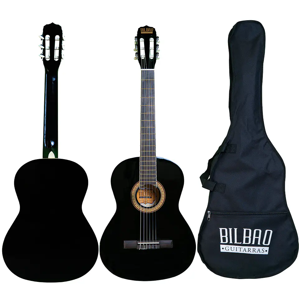 Full Pack Guitarra Acústica Bilbao BIL-44-BK + Set de Cuerdas Olympia + Afinador Cromático Clip 2