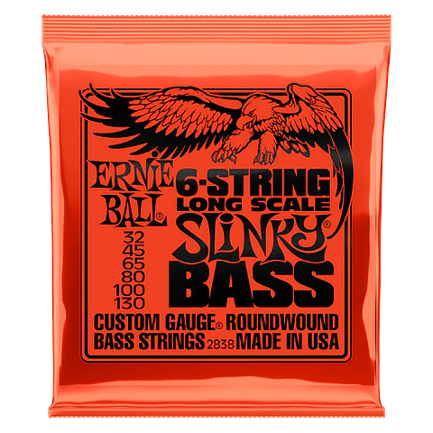 SET DE 6 CUERDAS PARA BAJO ESCALA LARGA ERNIE  BALL SLINKY NICKEL 32 - 130