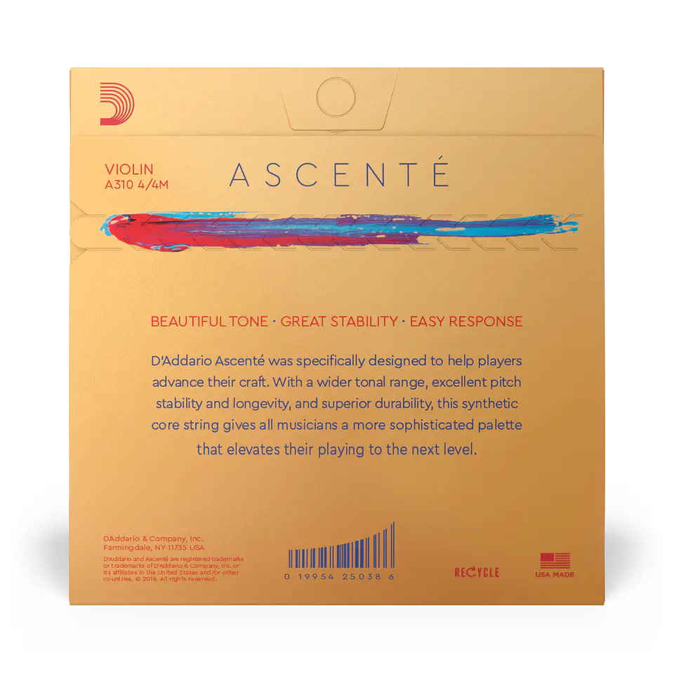 Set de cuerdas Violín 4/4 Ascente Med A310 4/4M Daddario 3