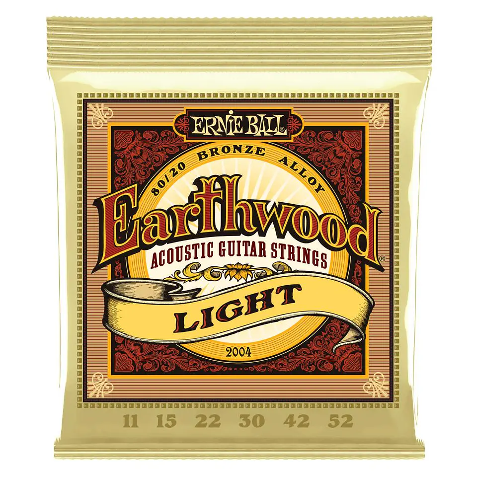 Set de Cuerdas Ernie Ball para Guitarra Acústica Earthwood Bronce 11–52 2