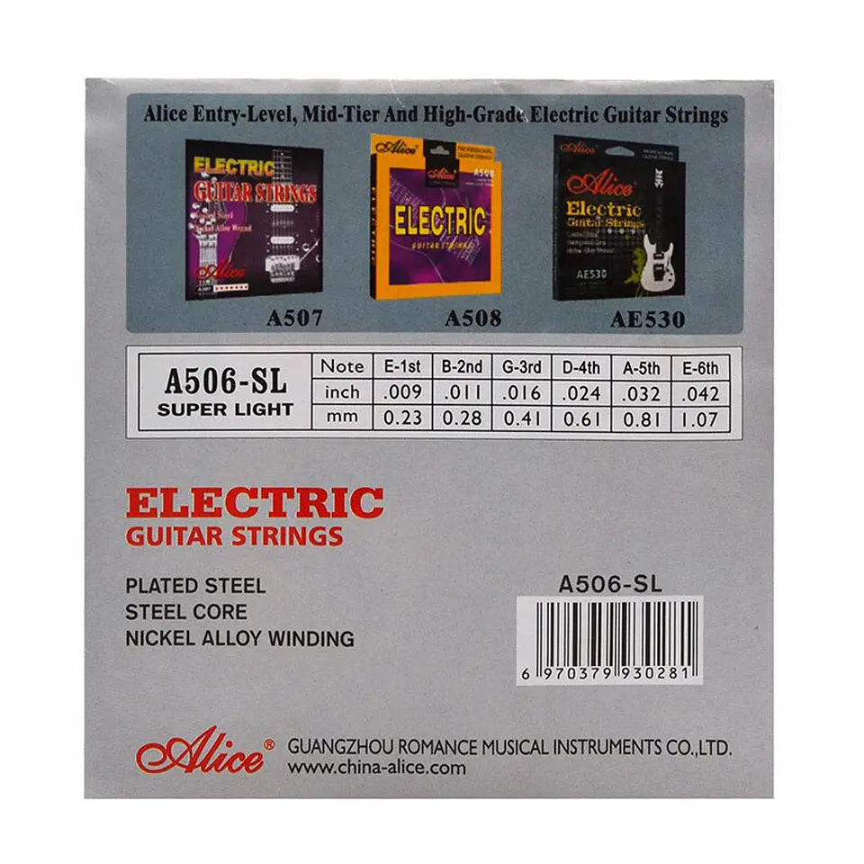Set de cuerdas guitarra eléctrica Alice A506SL 009-042 2