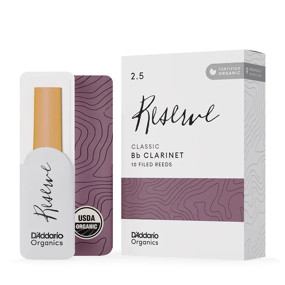 Cañas Clarinete Bb 2.5 Organic Reserve Pack 10 ODCT1025 Daddario 1