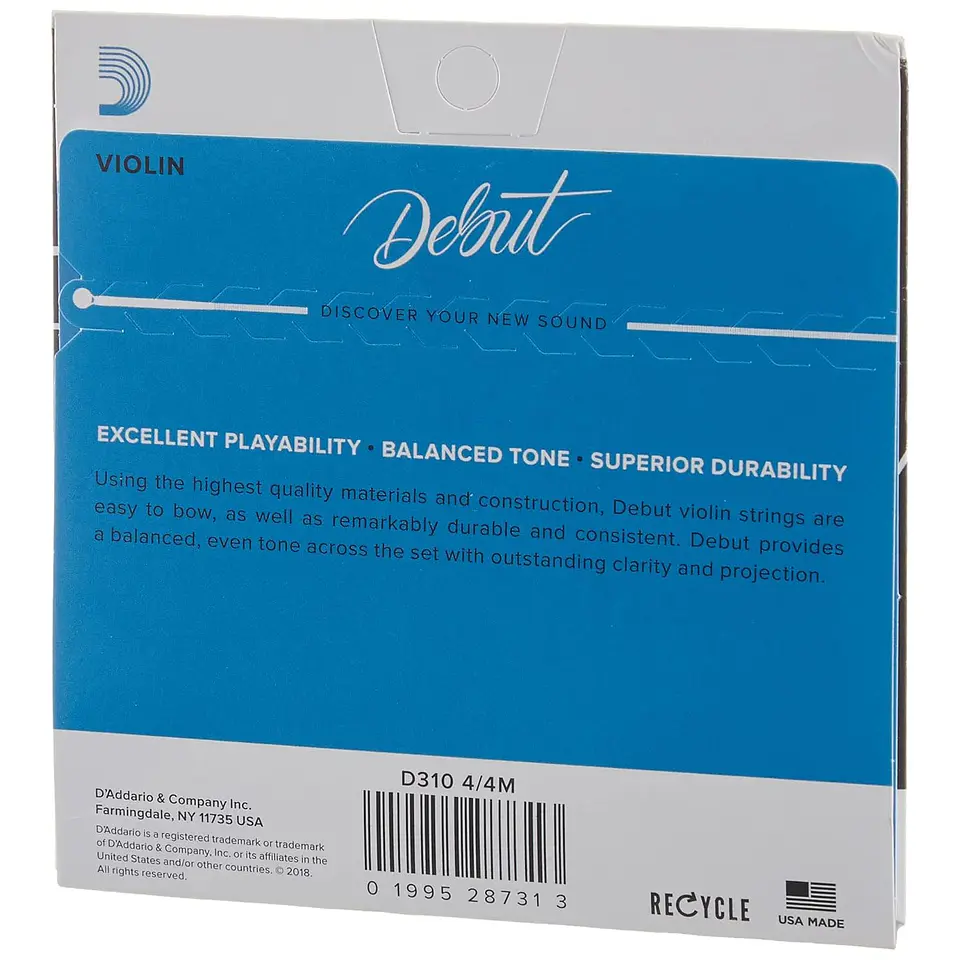 Set De Cuerdas Violín 4/4 Debut D310 4/4M Daddario 2