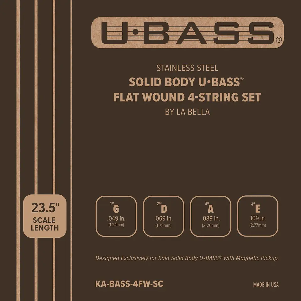 Cuerdas Para Ubass Solid Body Flat KA-BASS-4FW-SC Kala 1
