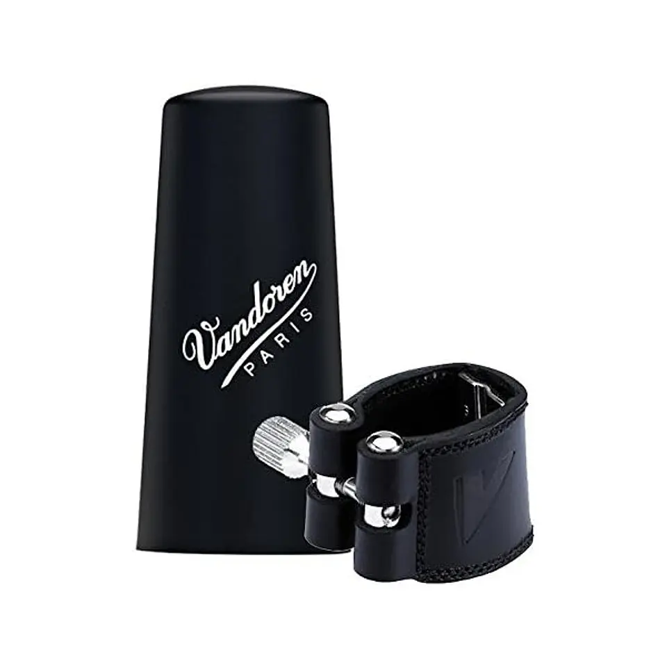 Abrazadera clarinete SIb -CUERO- con tapa plastic Vandoren 2