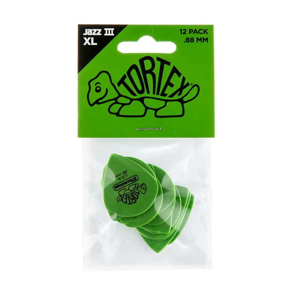 Uñetas Dunlop 498 Tortex Jazz III Pick 0.88 pack 12 3
