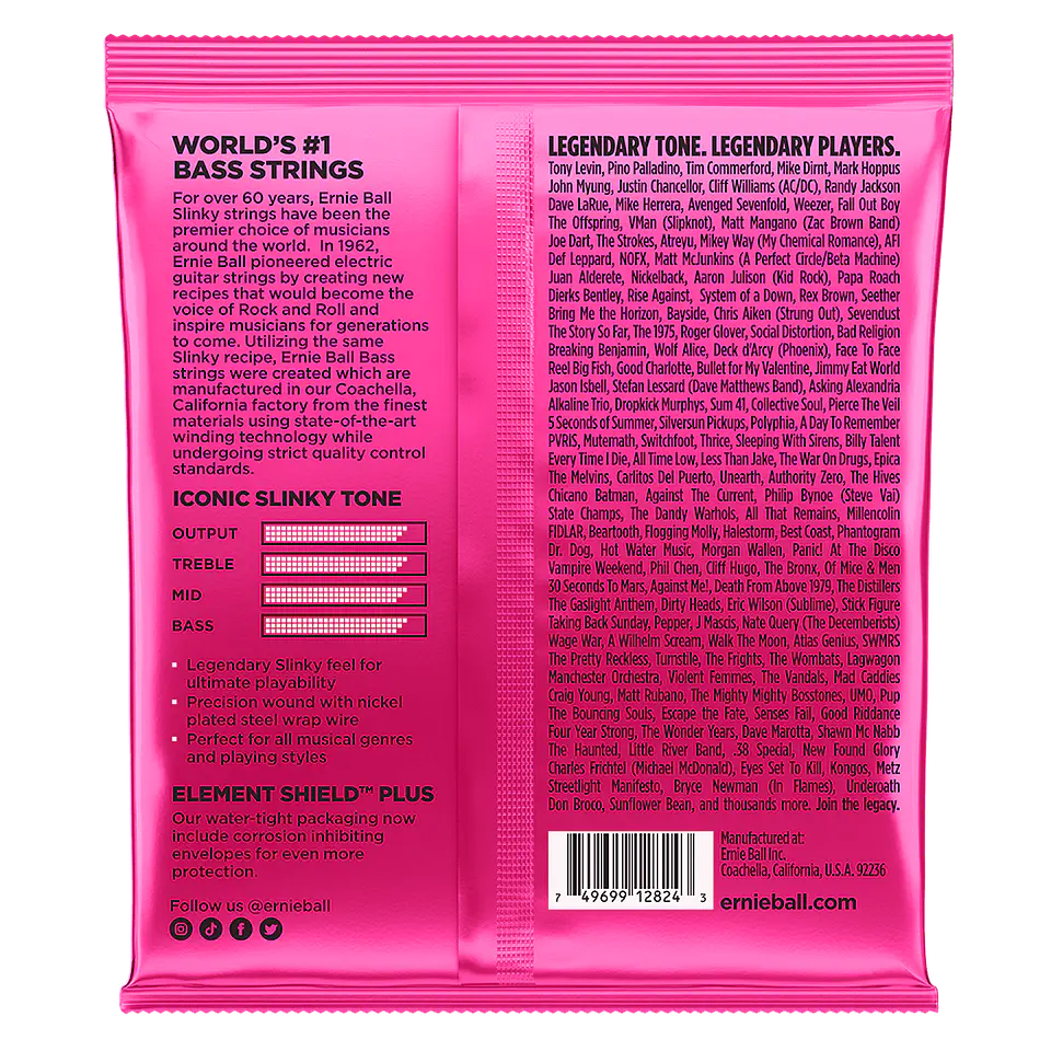 Cuerdas Bajo Eléctrico de 5 Super Slinky 40-125 Ernie Ball 2824 2