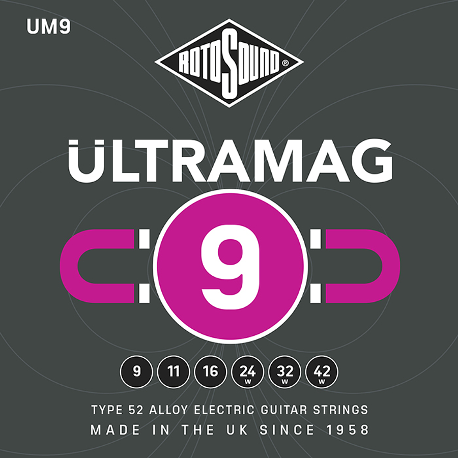 Set de Cuerdas Guitarra Elec. Rotosound UM9 Ultramag 09-42