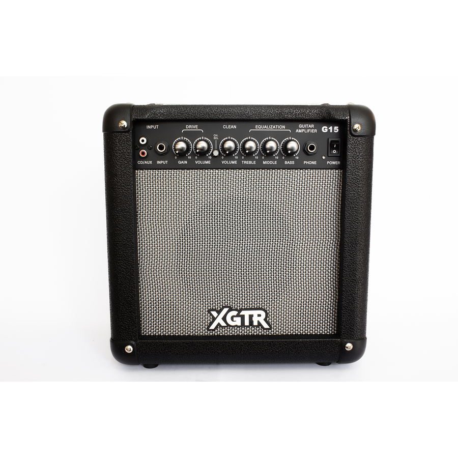 Full Pack Guitarra Eléctrica XGTR Blanca + Afinador + Amp. + set de cuerdas + Cable plug 3M + funda