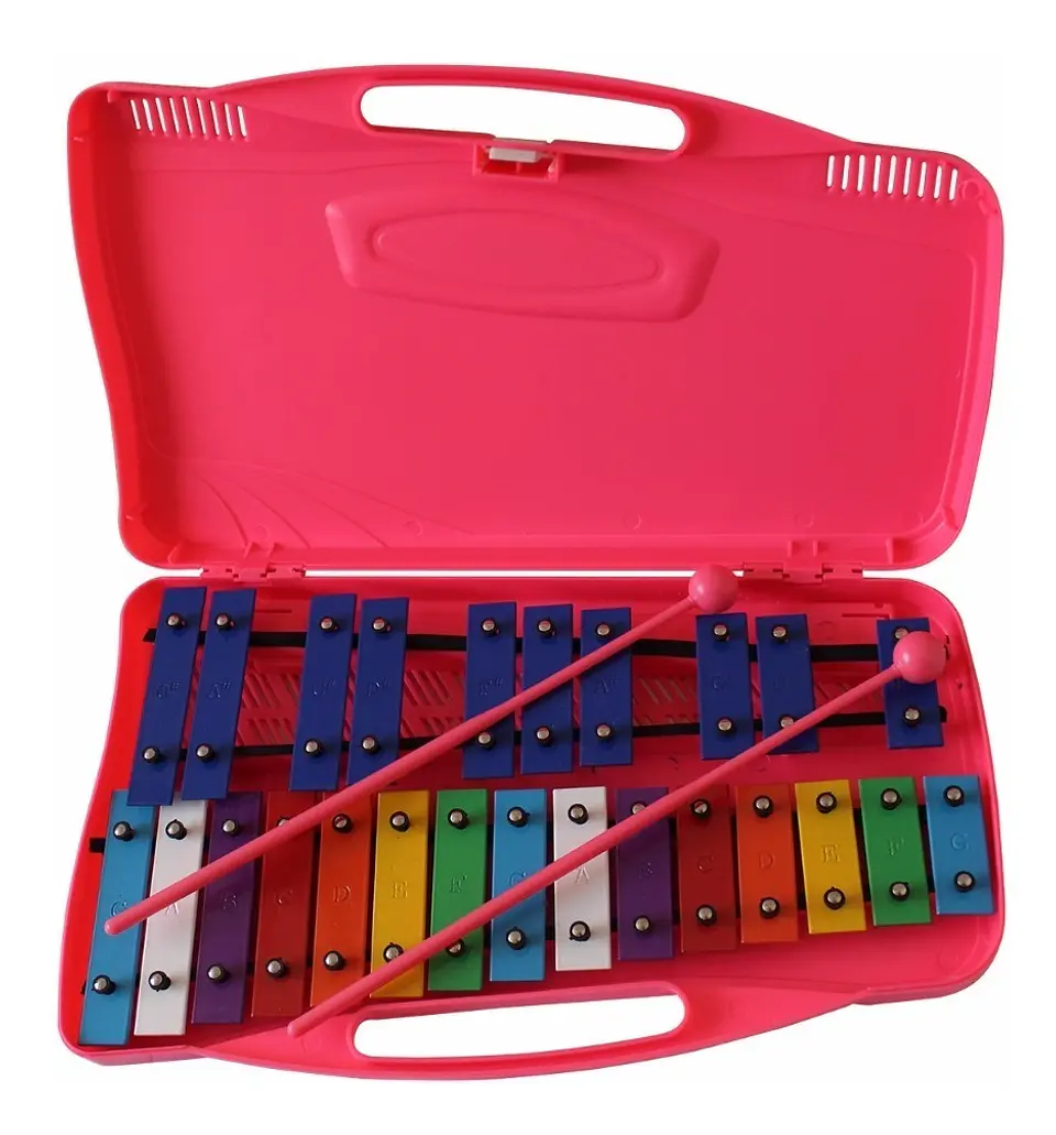 Metalófono 25 Tonos Aluminio Rosado All25P+Baqueta Adicional 1