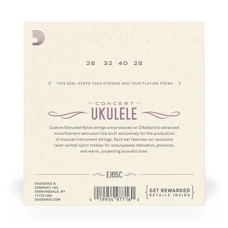 Set de cuerdas Ukelele Concert Clear EJ65C Daddario 3