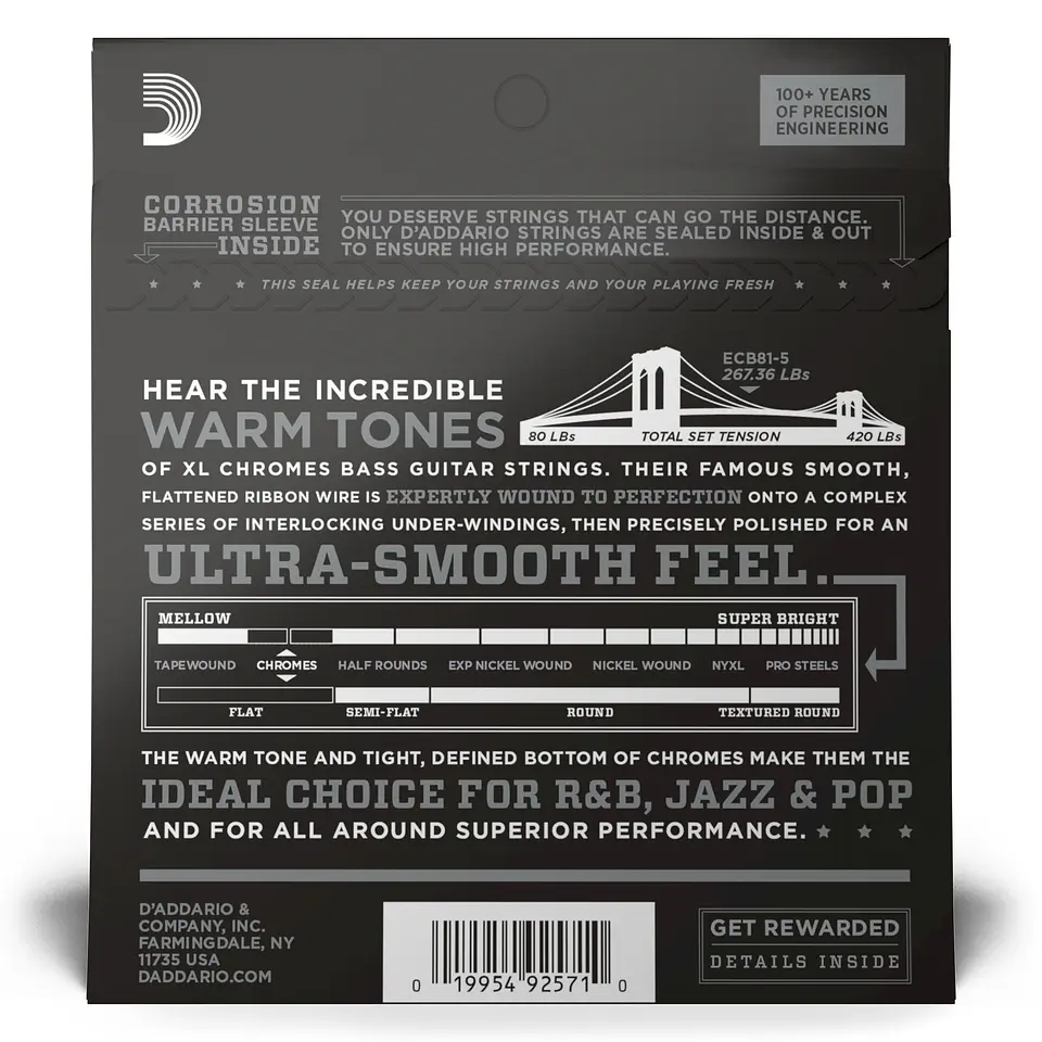 Set Cuerdas Bajo Eléctrico 45-132 ECB81-5 Daddario 3