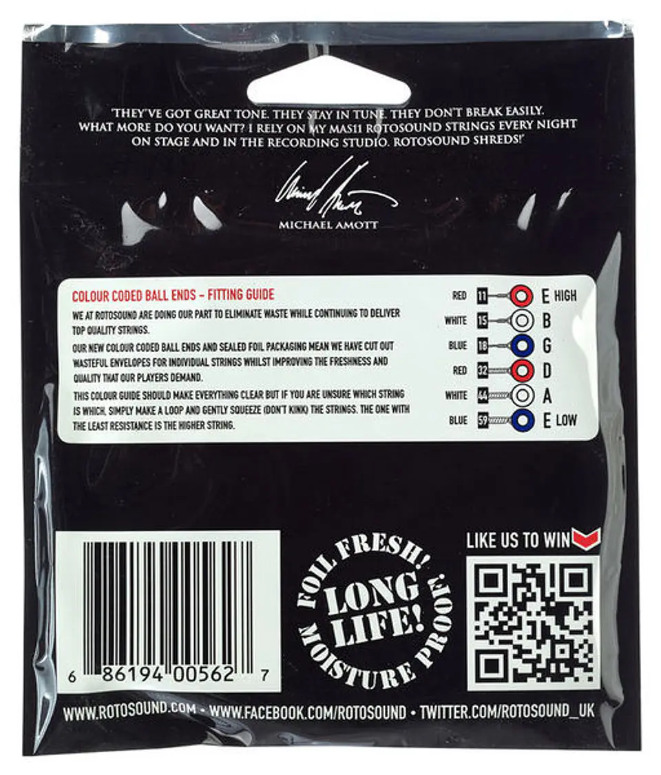 Set guitarra eléctrica Rotosound MAS11 Michael Amott 2