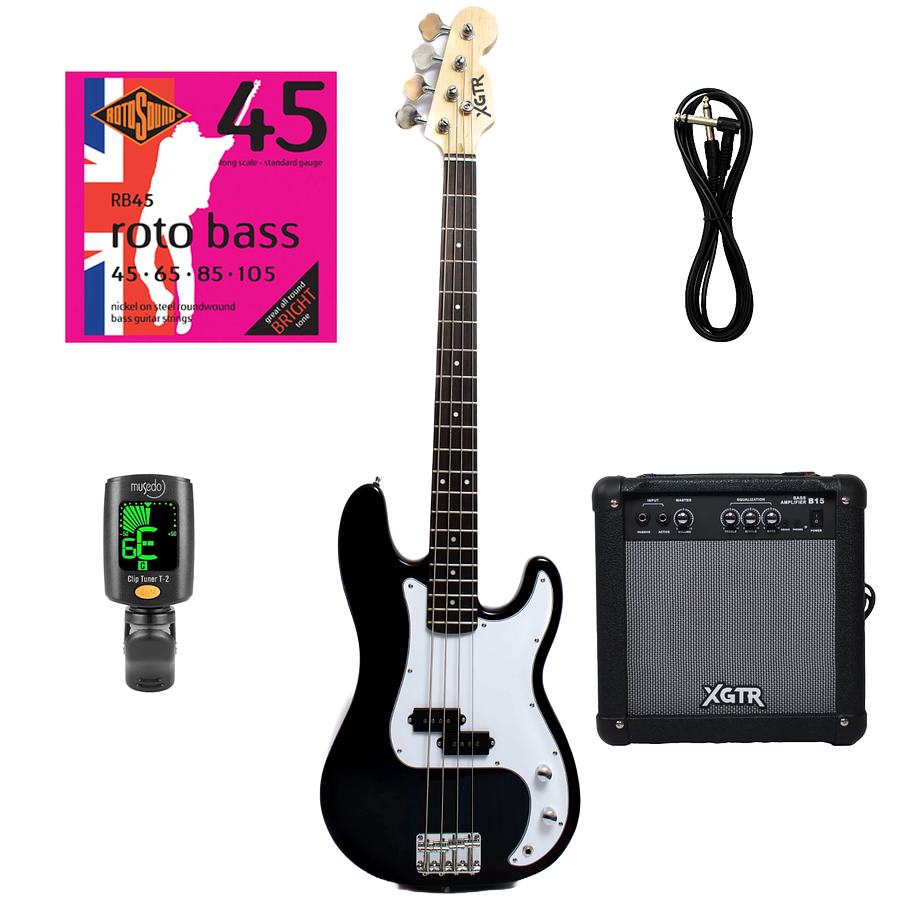 Pack Bajo Eléctrico Precission Black XGTR PB100-BK