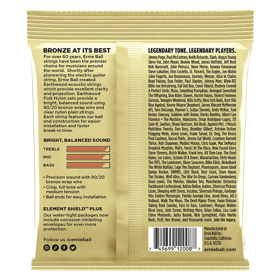 Cuerda Guitarra Acúst. Earthwood R&B 10-52 2008 Ernie Ball