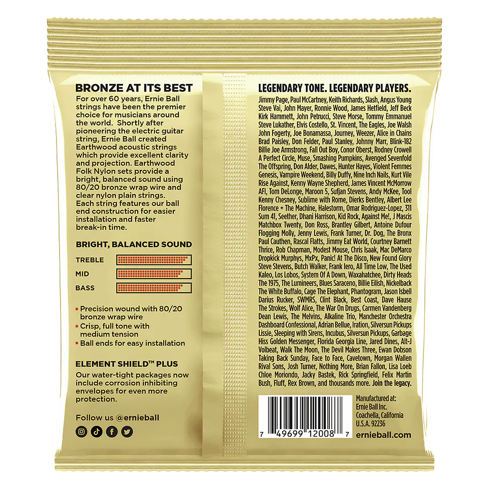 Cuerda Guitarra Acúst. Earthwood R&B 10-52 2008 Ernie Ball 2
