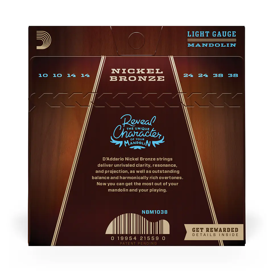 Set de cuerdas Mandolína Bronze 10-38 NBM1038 Daddario 3