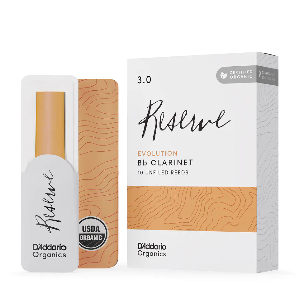 Cañas Clarinete Bb 3.0 Organic Reserve pack 10 Daddario 1