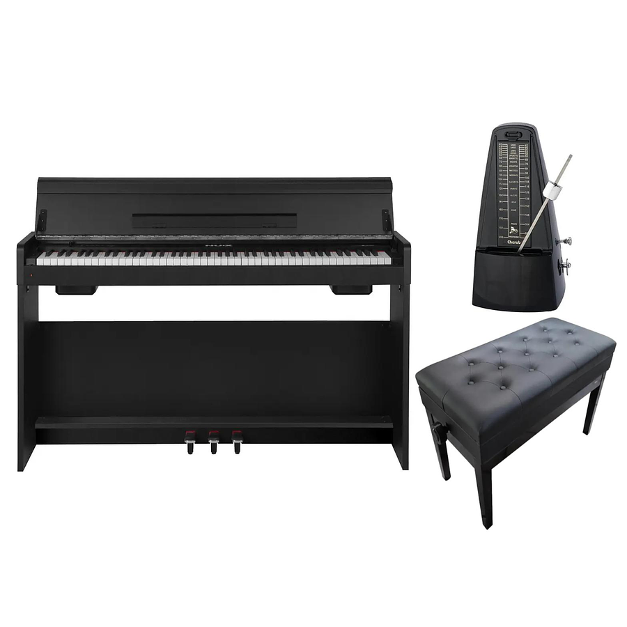 Full Pack Piano Digital Nux WK-310 + Silla para Teclado Pro Negra AP-5104 + Metrónomo Cherub WSM-330